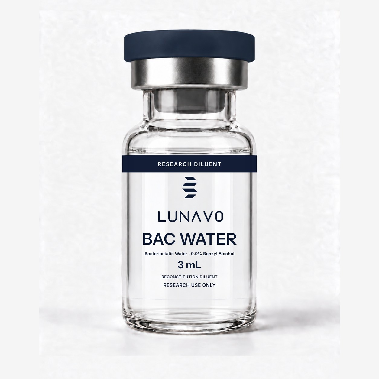 Agua bacteriostática vial 3 mL , uso exclusivo en investigación