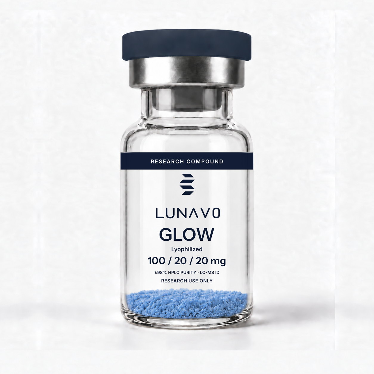 GLOW vial 100/20/20 mg, uso exclusivo en investigaci&oacute;n