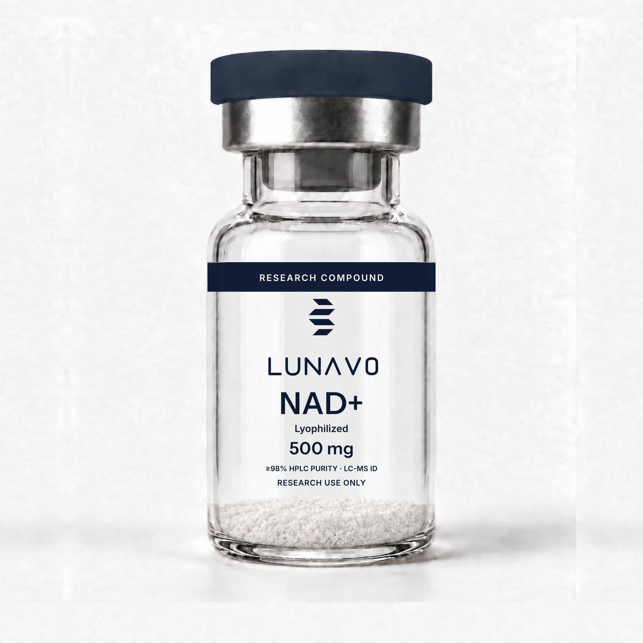 NAD+ vial 500 mg, uso exclusivo en investigación