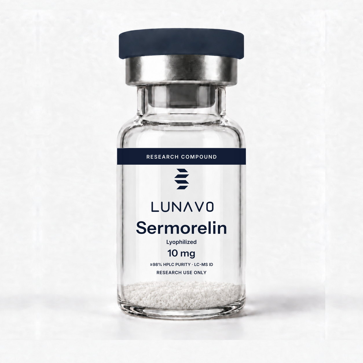 Sermorelina vial 10 mg, uso exclusivo en investigaci&oacute;n