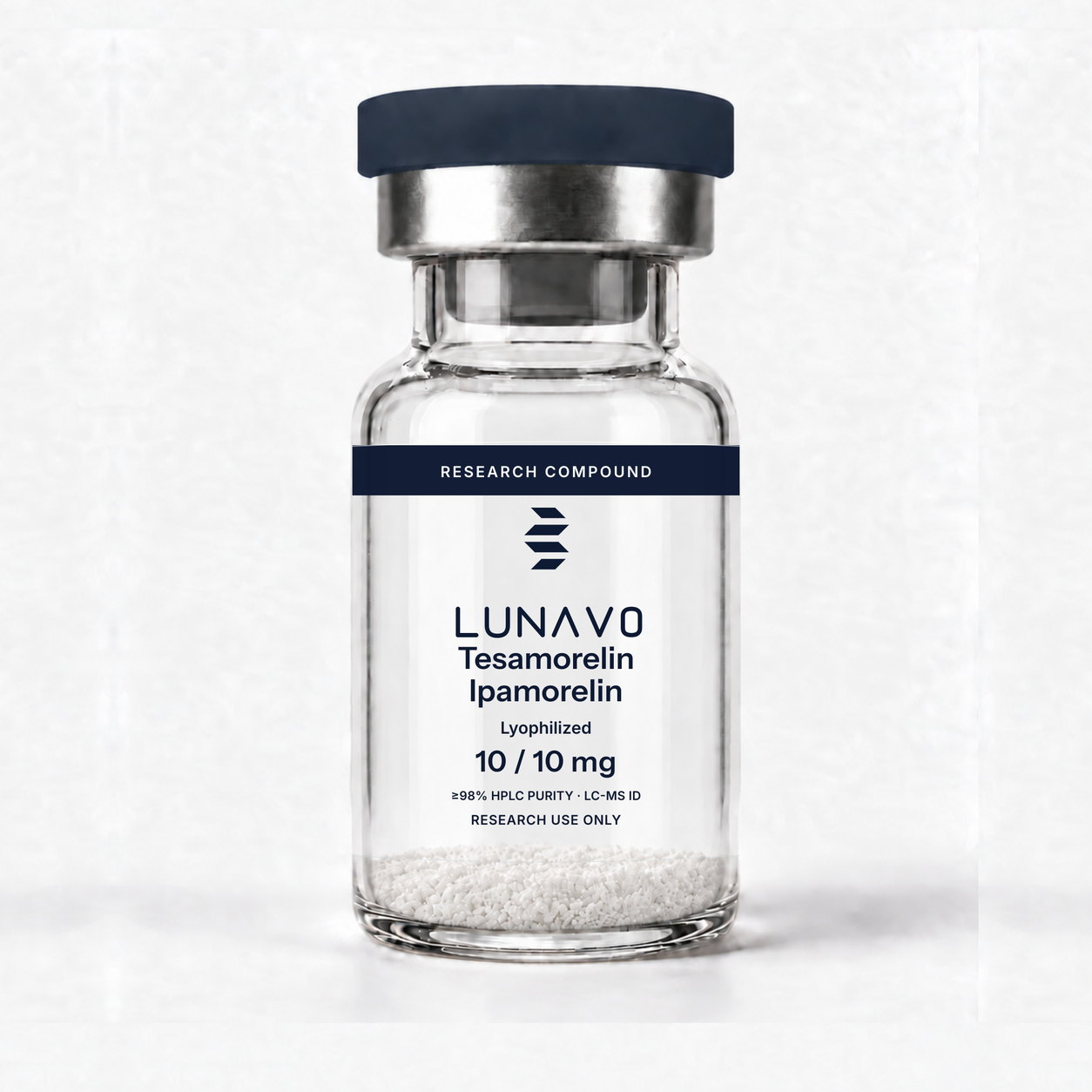 Tesamorelina / Ipamorelina vial 10 / 10 mg, uso exclusivo en investigación